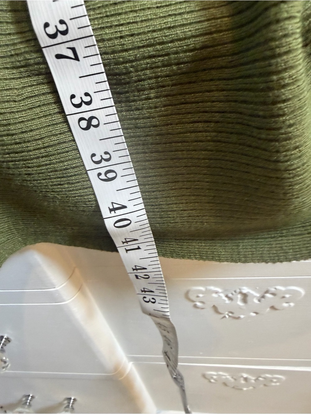 RACHEL ZOE Olive Green Ribbed Knit V-Neck Midi Sweater Dress Small EUC - Picture 8 of 9